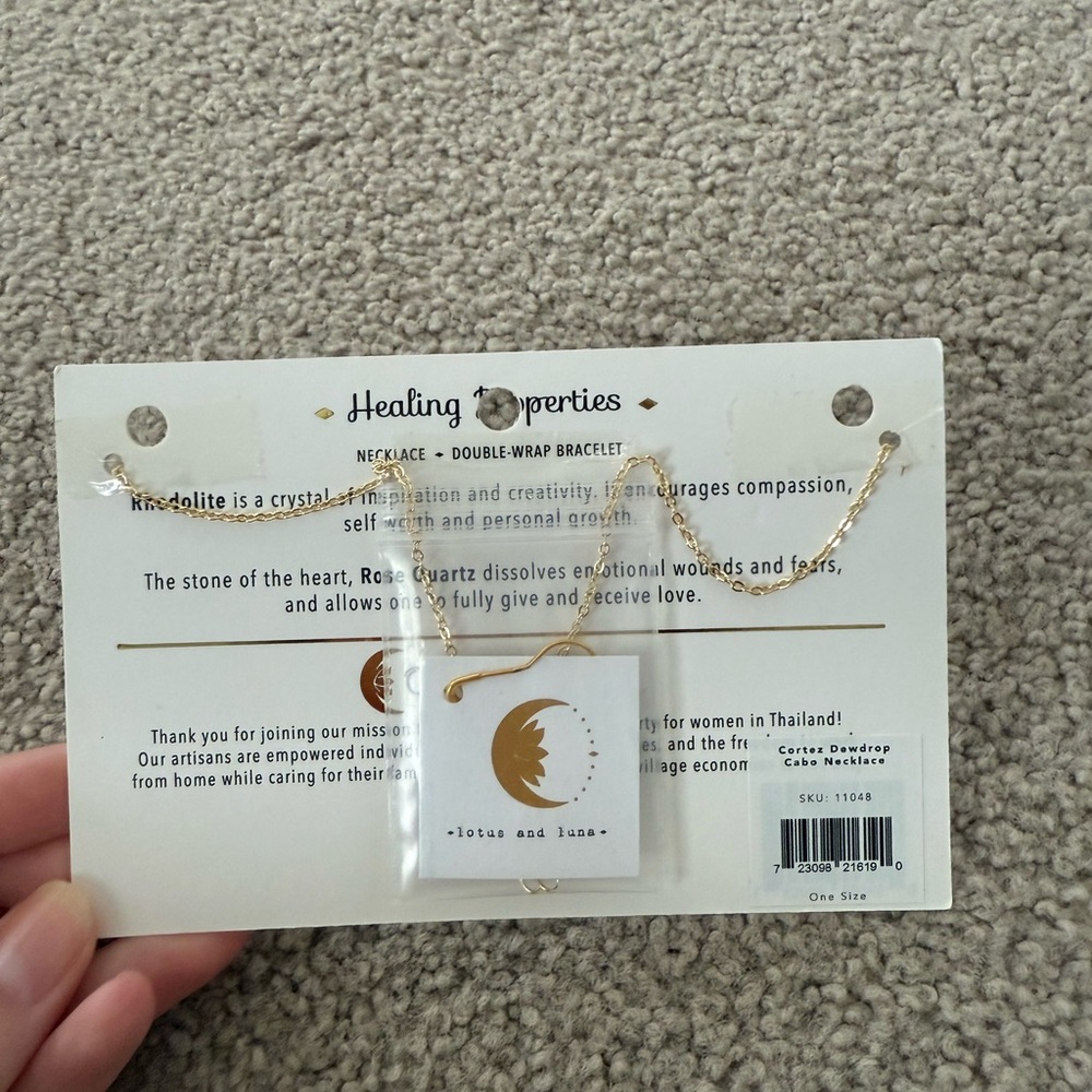 Lotus and Luna Gold Chakra Necklace - Picture 2 of 2